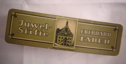 Alte Blechdose Eberhardt Faber "Rathaus Plauen"