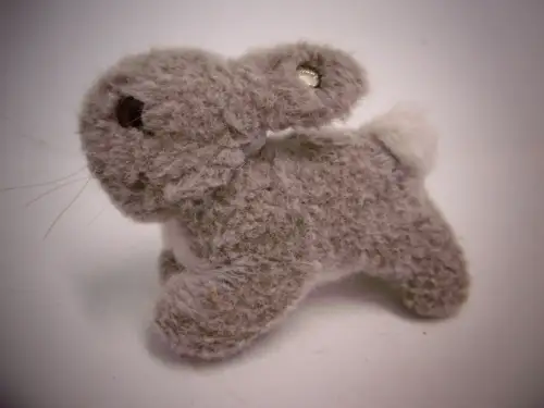 Vintage Plüschtier von STEIFF: "Kleines Kaninchen / Hase", mit Knopf