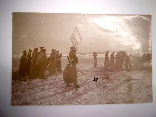 Alte Echtfoto-Postkarte "Manöver im Felde", um 1910