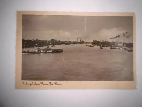 Alte Postkarte "Ludwigshafen/ Rhein, Der Rhein", 1920