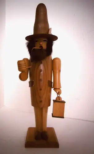 Vintage Räuchermann aus Vollholz "Nachtwächter", Höhe ca. 38 cm