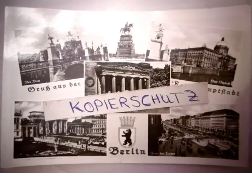 Alte PK "Gruß aus der Reichshauptstadt Berlin", gelaufen 1948