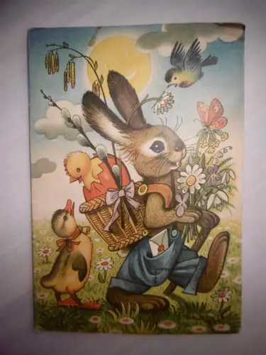 Kubasta "Der Osterhase und seine Tierfreunde" Pop up , 1959, Artia Prag-Rarität!