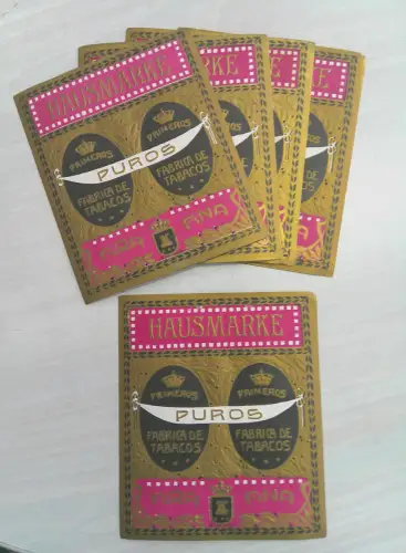 Vintage Etikett für für Zigarren-Kiste "Flor de  Fina"