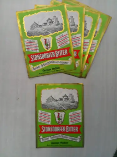 Altes Flaschen Etikett "Stonsdorfer Bitter Likeur", Waldkirchen