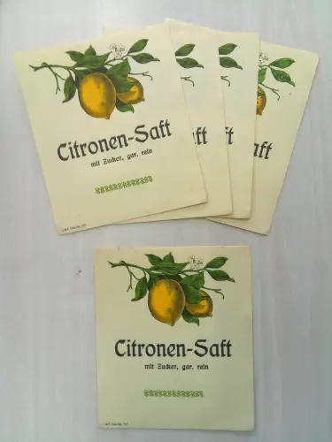 Vintage Einmach Etikett "Citronen-Saft"