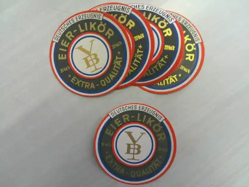 Vintage Flaschen Etikett "Eier-Likör", rund