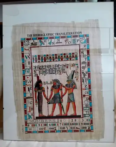 Übersetzung der Hieroglyphic Ägypten Druck auf Papyrus