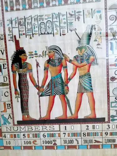 Übersetzung der Hieroglyphic Ägypten Druck auf Papyrus