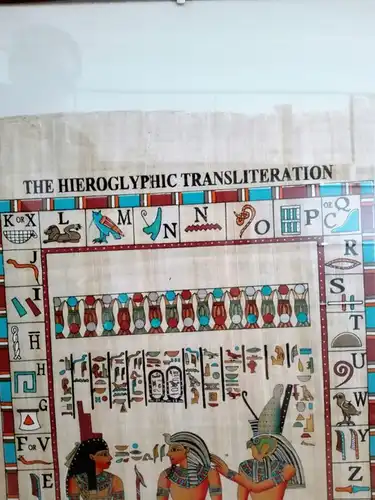 Übersetzung der Hieroglyphic Ägypten Druck auf Papyrus