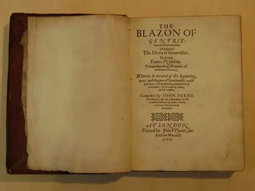 RARITÄT! Buch aus dem 16. Jh.: The Blazon of Gentrie