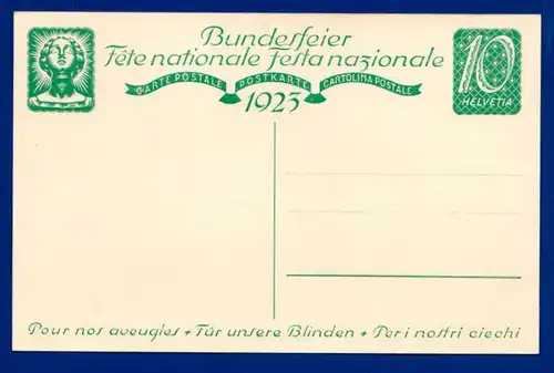 Antike Ak / Bundesfeier 1923 / Für unsere Blinden / ungelaufen, ungestempelt