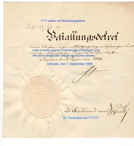 Bestattungsdekret 1856 / Siegel Johann, König von Sachsen