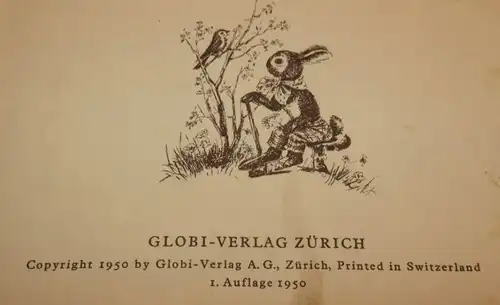 Bilderbuch Schweiz / 1950 / Häslein Hinkebein / aus der Serie Bunte Bände für Kinderhände