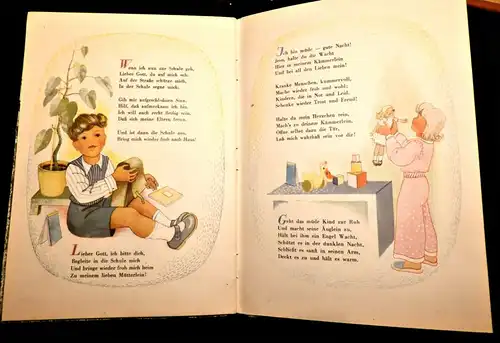 Kinder-Gebete 1949 / 15 Seiten niedlich illustrierte Gebete für Kinder