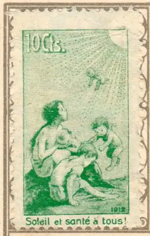 Pro Juventute Vorläufer / 10 ct. grün / mit französischem Text / auf Ansichtskarte 
Zumstein W II