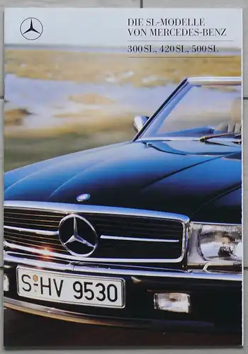 Mercedes SL R107 300SL/420SL/500SL Prospekt/brochure/opuscolo/prospectus 1988