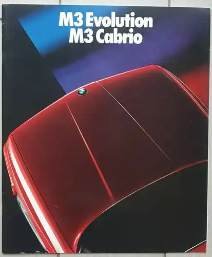 BMW M3 Evolution / Cabrio / E30 Prospekt/brochure/folleto/folheto/opuscolo/broschyr/panfuretto/broszura/brozura XL