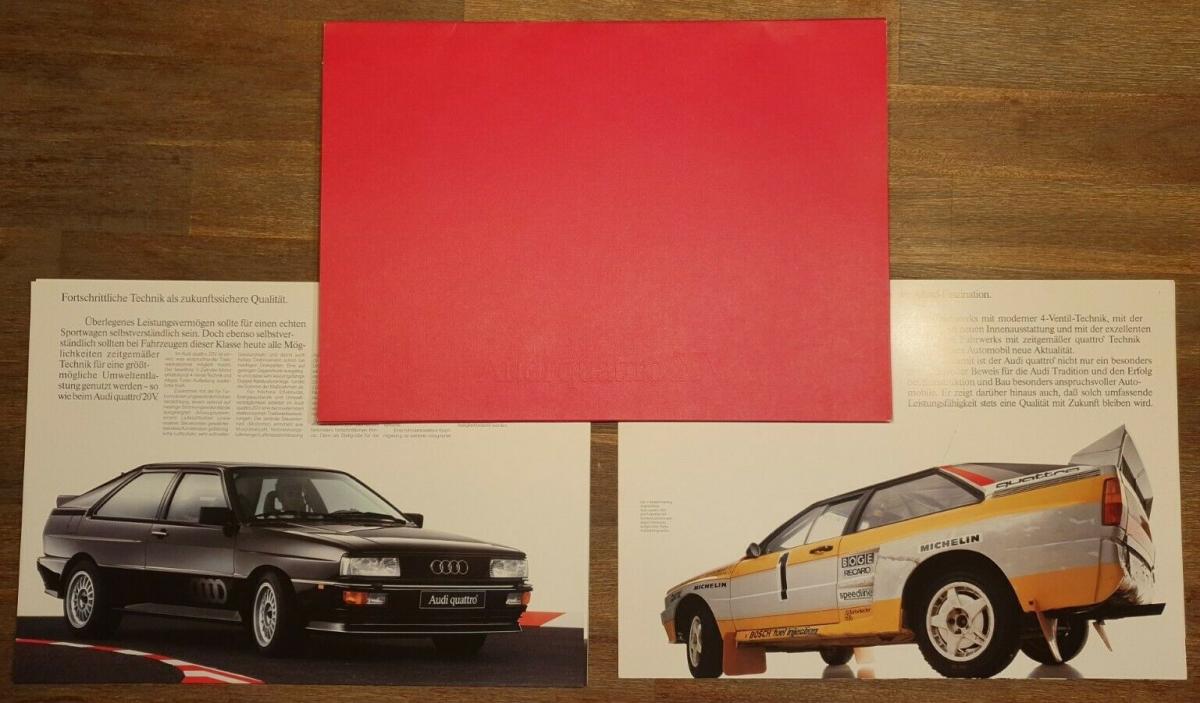 Audi quattro 20V MAPPE UrQuattro Prospekt/brochure/opuscolo/folleto