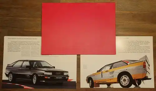 Audi quattro 20V MAPPE Ur-Quattro Prospekt/brochure/opuscolo/folleto/panfuretto/broschyr/folheto/broszura/brozura 1989/1990 XL Präsentationsmappe