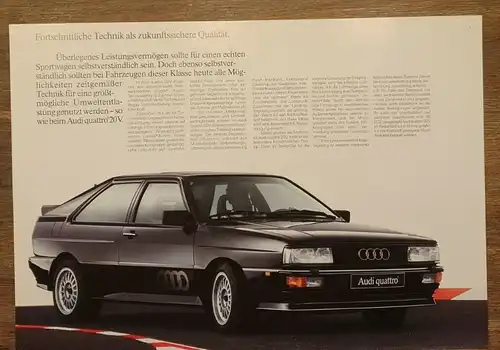 Audi quattro 20V MAPPE Ur-Quattro Prospekt/brochure/opuscolo/folleto/panfuretto/broschyr/folheto/broszura/brozura 1989/1990 XL Präsentationsmappe