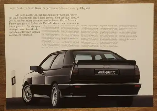 Audi quattro 20V MAPPE Ur-Quattro Prospekt/brochure/opuscolo/folleto/panfuretto/broschyr/folheto/broszura/brozura 1989/1990 XL Präsentationsmappe