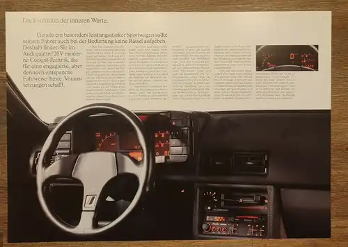 Audi quattro 20V MAPPE Ur-Quattro Prospekt/brochure/opuscolo/folleto/panfuretto/broschyr/folheto/broszura/brozura 1989/1990 XL Präsentationsmappe