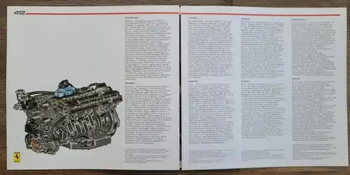 Ferrari 412 V12 Prospekt/brochure/folleto/opuscolo/broszura/broschyr 1985