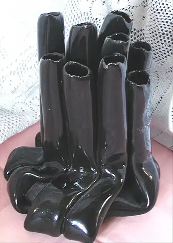 Designervase*schwarz*italienische Majolika*SanGIMIGNANO ca. 22 cm hoch - ein Hingucker