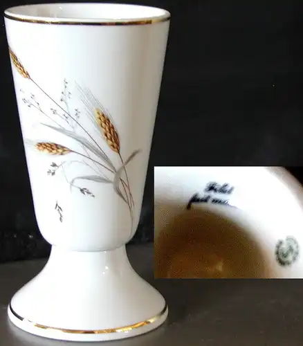 Vase aus Limoges *Fussvase* handgemalt *Gräser * 13.5cm