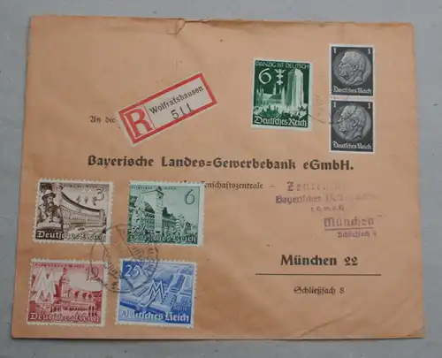Wolfratshausen Brief Beleg 1940 Bahnpost Einschreiben