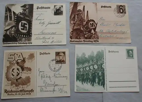 4 Propaganda GA Postkarten SA Reichsparteitag Deutsches Reich