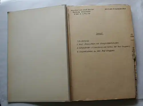 Magistrat: Entwicklung und Aufbauplan der West-Berliner Industrie. 1949 Magistrat von Groß-Berlin, Abteilung Wirtschaft. 