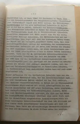 Magistrat: Entwicklung und Aufbauplan der West-Berliner Industrie. 1949 Magistrat von Groß-Berlin, Abteilung Wirtschaft. 