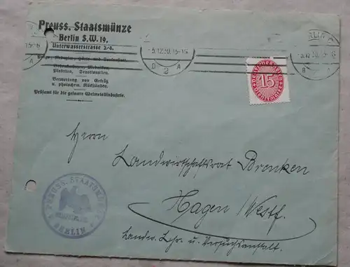 Deutsches Reich Dienstmarken 1930 Nr 118 Brief 15