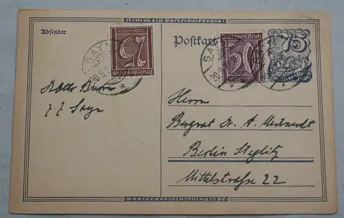 Deutsches Reich 1922 Zentraler Rund / Vollstempel Brief 19