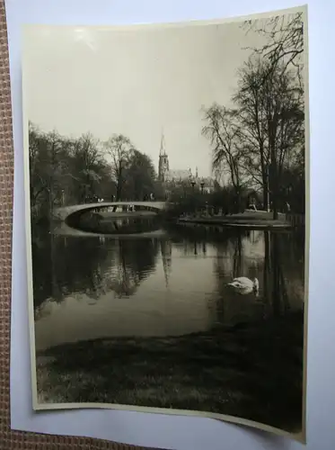 Hannover großes sw Foto Park Teich
