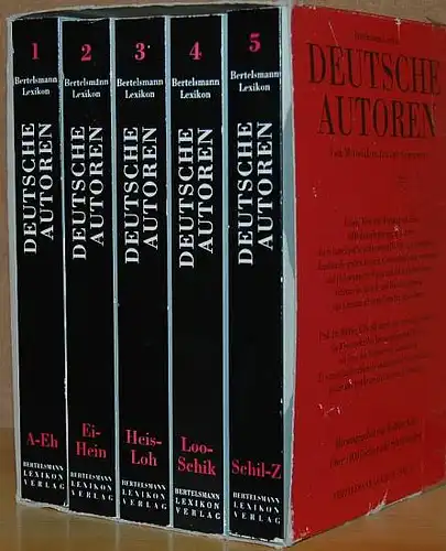 Bertelsmann-Lexikon Deutsche Autoren. Vom Mittelalter bis zur Gegenwart. Über 1000 Dichter und Schriftsteller. 5 Bände.. Killy, Walther (Hrsg.)