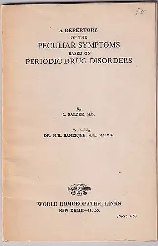 Salzer, L: A Repertory of the peculiar Symptoms. 
