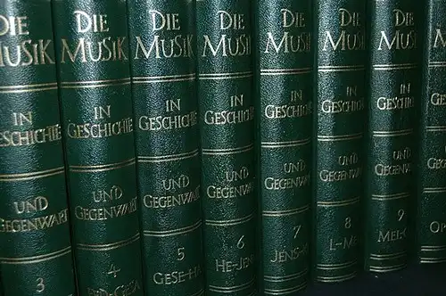 Blume, Friedrich (Hrsg.): Musik in Geschichte und Gegenwart. (MGG).  Allgemeine Enzyklopädie der Musik. . 17 Bände. (komplett). 