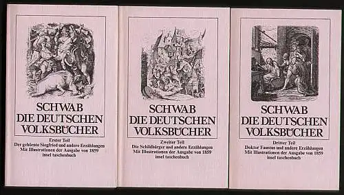 Die deutschen Volksbücher - Wiedererzählt von Gustav Schwab. 3 Bände. 