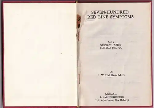 Hutchison, J. W: Seven-Hundred Red Line Symptoms. 