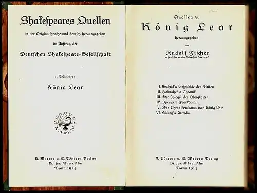 Fischer, Rudolf (Hrsg.): Quellen zu König Lear. 