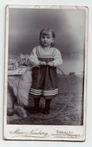 Max Neuberg CDV Photo Breslau GERMANY, Mädchen in einem Kleid