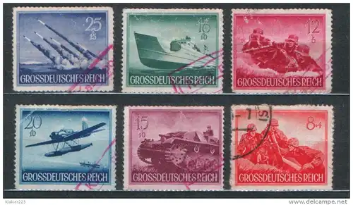 MI 877 879 880 881 882 884 Used (O) Grossdeutsches Reich 1944