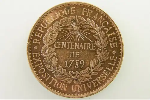 Medaille bronze Republique Francaise Exposition universelle 1889