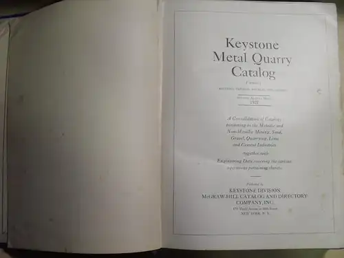 Keystone Metal Quarry Catalog 1927