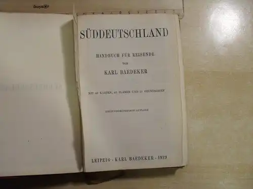 Baedekers Süddeutschland jahr 1929