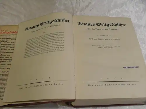 Knaurs Weltgeschichte. Von der Urzeit bis zur Gegenwart // jahr 1935