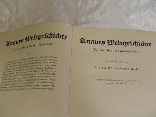 Knaurs Weltgeschichte. Von der Urzeit bis zur Gegenwart // jahr 1935